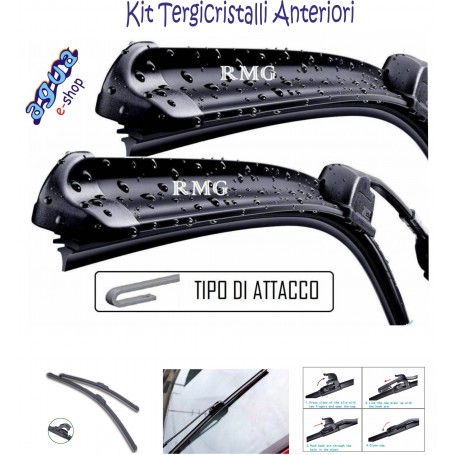R9 SPAZZOLE TERGICRISTALLO NISSAN QASHQAI (dal 2014 al 2017)) 65-40 KIT COPPIA