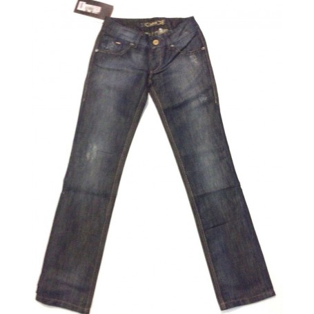 JEANS DONNA RAGAZ CHOLET CLINK VITA BASSA RETTO, DENIM SEMI LUCIDO TG 26