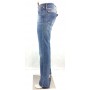 MELTIN POT JEANS PANTALONI MESH SBIADITI  DONNA ZAMPA ADERENTI DENIM VITA MEDIA TG 25