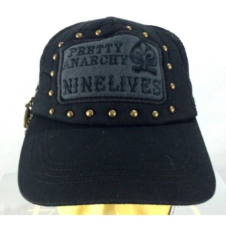 NINE LIVE BERRETTO CAPPELLINO CON VISIERA REGOLABILE NERO RETE BASEBALL BORCHIE