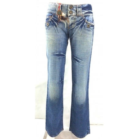 CLINK JEANS SUSY PANTALONI DONNA ADERENTE ZAMPA SEMI ELASTICIZZATO VITA BASSA TG 32