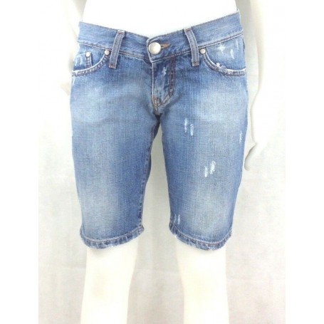 JEANS BERMUDA PANTALONCINI ANGEL DEVIL DONNA  DENIM VINTAGE STOCK LOGO TG 27