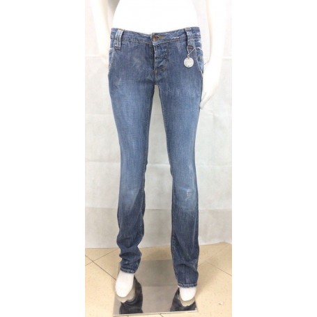 JEANS PANTALONI MET TORONTO DONNA VITA BASSA  LEGGERA SVASATURA DENIM TG 26