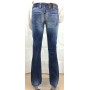 JEANS MET KARMA DONNA ZAMPA ADERENTI VITA BASSA ZAMPA SCOLORITI TOPPE DENIM TG31