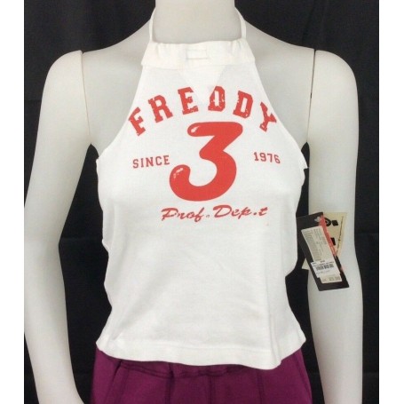 FREDDY canotta top scollo america 14 anni stock t-shirt sport palestra fitness