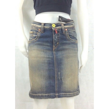 GONNA ADERENTE JEANS TAKE TWO VESNA DONNA LONGUETTE DENIM VINTAGE STOCK TG26
