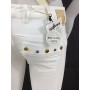 PANTALONCINO PINOCCHIETTO MET BUL BRILLAN BIANCO ELASTICIZZATO DONNA STOCK TG 26