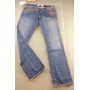 JEANS MET IRREGULAR PANT DONNA  ADERENTI VITA BASSA RETTI SCOLORITI DENIM tg 32