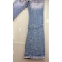 JEANS MET IRREGULAR PANT DONNA  ADERENTI VITA BASSA RETTI SCOLORITI DENIM tg 33