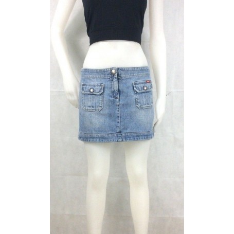 MINIGONNA JEANS GAS NEW EDENA DONNA RAGAZZA GONNA DENIM VINTAGE STOCK TG M