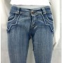 JEANS PANTAL MET WEST DONNA ZAMPA ADERENTI ELASTIC VITA BASSA VINTAGE DENIM TG 30