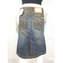 GONNA JEANS MAGGIE DONNA ADERENTI LONGUETTE DENIM VINTAGE STOCK TG 25