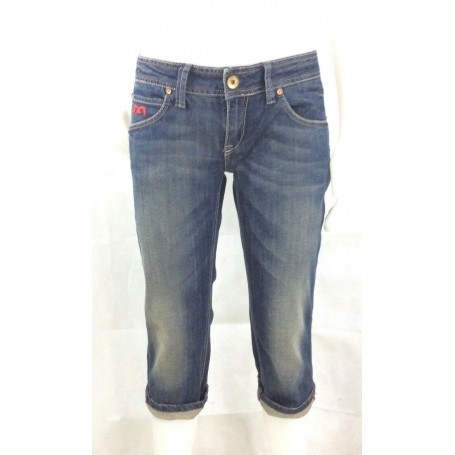 JEANS PINOCCHIETTO BERMUDA ALOK CLINK DONNA PANTALONCINI BLU DENIM STOCK tg 25