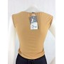 DIMENS DANZA SMANICATO t-shirt top slim donna stock sport palestra fitness tg L