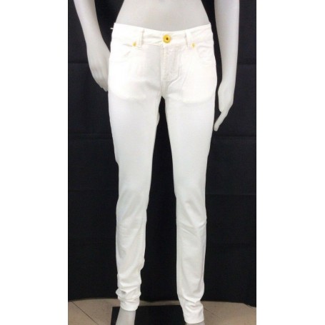 PANTALONI JEANS JEANSENG SLIM DREAM COTONE BIANCO RAGAZZA DONNA ADERENTI TG 28