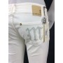 JEANS PANT MET VITTORIA/S BIANCO DONNA ADERENTI VITA MEDIO SVASATO STOCK TG 32