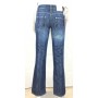 JEANS PANT LADY DONNA ZAMPA ADERENTI VITA MEDIA BASSA DENIM BLU METALLO TG 28