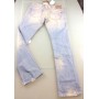 JEANS MET KARMA P DONNA ZAMPA  ADERENTI COMODA  VITA BASSA SCOLORITI DENIM TG32