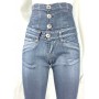 JEANS DONNA FASCIA VITA ALTA ELASTICIZZATO OLOGRAMMA MIS 27 ADERENTE DENIM