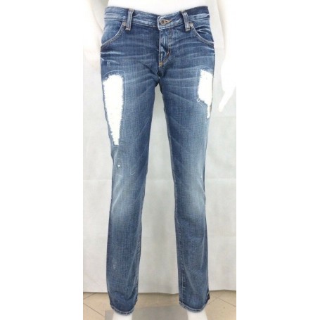 JEANS PANTALONI MET BODY/S 5T DONNA ZAMPA LEGGERA  ADERENTI DENIM STRAPPI TG25