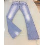 JEANS KARMAS  MET CON BRILLANTINI ADERENTE A ZAMPA DONNA mis.32