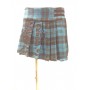 GONNA CORTA, MINIGONNA CON PIEGHE SCOZZESE QUADRO SCOLARETTA BLU LONSDALE MIS M