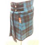 GONNA CORTA, MINIGONNA CON PIEGHE SCOZZESE QUADRO SCOLARETTA BLU LONSDALE MIS M
