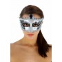 MASCHERA VENEZIANA SEX EROTICO RIGIDA SILVER BORDO IN PIZZO BURLESQUE