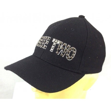 Take two BASEBALL CAPPELLO CON VISIERA BERRETTO REGOLABILE NERO BORCHIE LOGO
