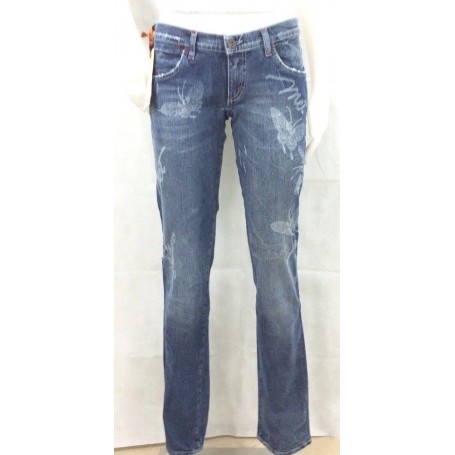 JEANS PANTALONI MET STRENNA  DONNA ADERENTI ZAMPA ELASTICIZ OLOGRAMMA TG 31