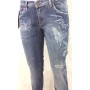 JEANS PANTALONI MET STRENNA  DONNA ADERENTI ZAMPA ELASTICIZ OLOGRAMMA TG 32
