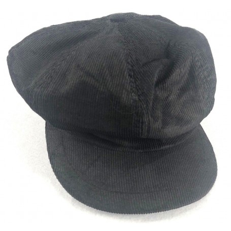 GAS AYKO CAPPELLO DONNA BASCO BERRETTO VELLUTO NERO FODERATO LOGO RICAMO