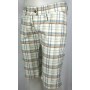 BERMUDA SABIA QUADRI PANTALONCINI  PINOCCHIETTO UOMO BIANCO QUADRETTI TGS