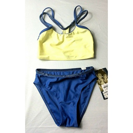 COSTUME PISCINA 2 PEZZI LIZARD BAMBINA NUOTO tg 8 ROYAL GIALLO ACQUARAPID