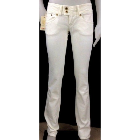 JEANS PANTALONI MET VITTORIA/S BIANCO DONNA ADERENTI VITA MEDIO SVASATO TG 30