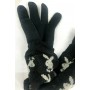 GUANTI LANA PLAYBOY DONNA RAGAZZA UOMO INVERNALI NERI DOPP UNISEX  CON DITO