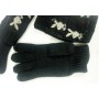 GUANTI LANA PLAYBOY DONNA RAGAZZA UOMO INVERNALI NERI DOPP UNISEX  CON DITO