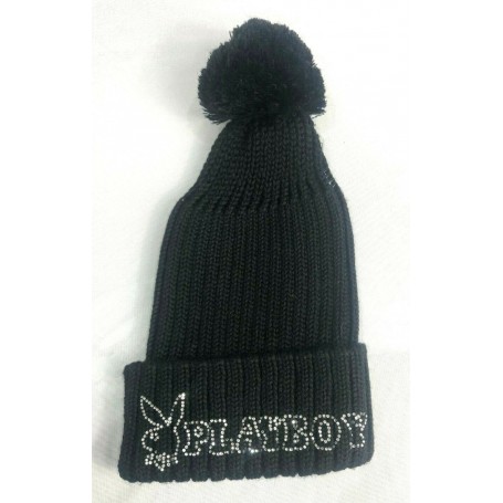 CAPPELLO PON PON  LANA PLAYBOY DONNA RAGAZZA UOMO INVERNALI PANNA