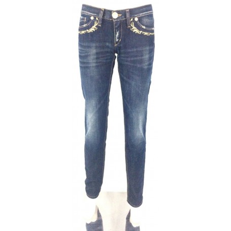 JEANS PANT TAKE TWO PEG F18 ADERENTE ZAMPA DONNA VITA BASSA LAVAGGI BLU tg 26