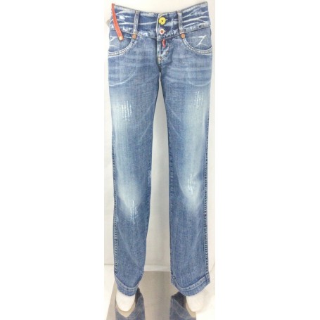 JEANS PANT TAKE TWO WIMEN AZUMA ADERENTE PALAZZO DONNA VITA BASSA LAVAGGI tg 26