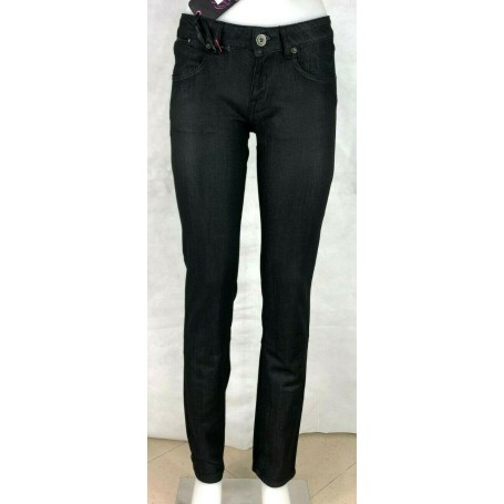 JEANS DONNA NATASHA PUERCO ESPIN PANTALONI ADERENTI SEMI ELASTICIZZATI NERO 26