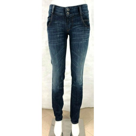 JEANS DONNA MET VIVIAN PANTALONI ADERENTI SEMI ELASTICIZZATI BLU LUCIDO TG 27