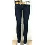 JEANS DONNA CLINK PHIC PANTALONI ADERENTI ELASTICIZZATI BLU CERNIERE TASCHE ORO tg 27
