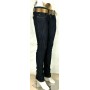 JEANS DONNA CLINK PHIC PANTALONI ADERENTI ELASTICIZZATI BLU CERNIERE TASCHE ORO tg 27
