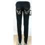 JEANS DONNA CLINK JADE PANTALONI ADERENTI ELASTICIZZATI NERO CERNIERE TASCHE tg 32