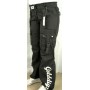 PANTALONE GOLDIGGA LEXICAN DONNA TASCHE CINTURA GRIGIO ESTIVO VITA BASSA CERNIERE M