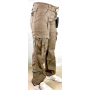 PANTALONE GOLDIGGA LEXICAN DONNA TASCHE CINTURA BROWN ESTIVO VITA BASSA CERNIERE M