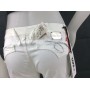 PANTALONI TAKE TWO TERY  ESTIVO LEGGERO BIANCO DONNA ADERENTI VITA BASSA TG 30