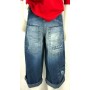 JEANS PANTALONI UMM HIP HOP BALLO UOMO LARGHI RAP CAVIGLIA BERMUDA DENIM TG 28