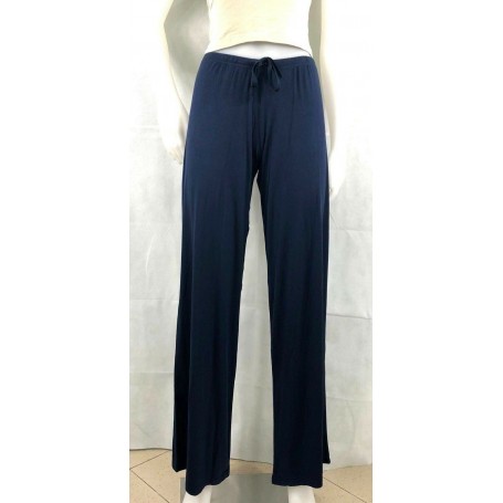 PANTA PALAZZO STOCK DONNA RAGAZZA PALESTRA VISCOSA BLU LEGGERO FREE PRIDE TGM